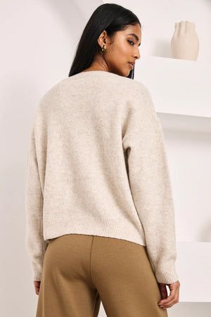 Ecru Sequin Oversized Jumper