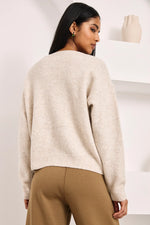 Load image into Gallery viewer, Ecru Sequin Oversized Jumper
