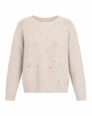 Ecru Sequin Oversized Jumper