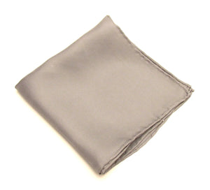 Van Buck Plain Silk Pocket Square Grey