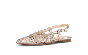 Gold Slingback Pumps