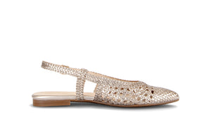 Gold Slingback Pumps
