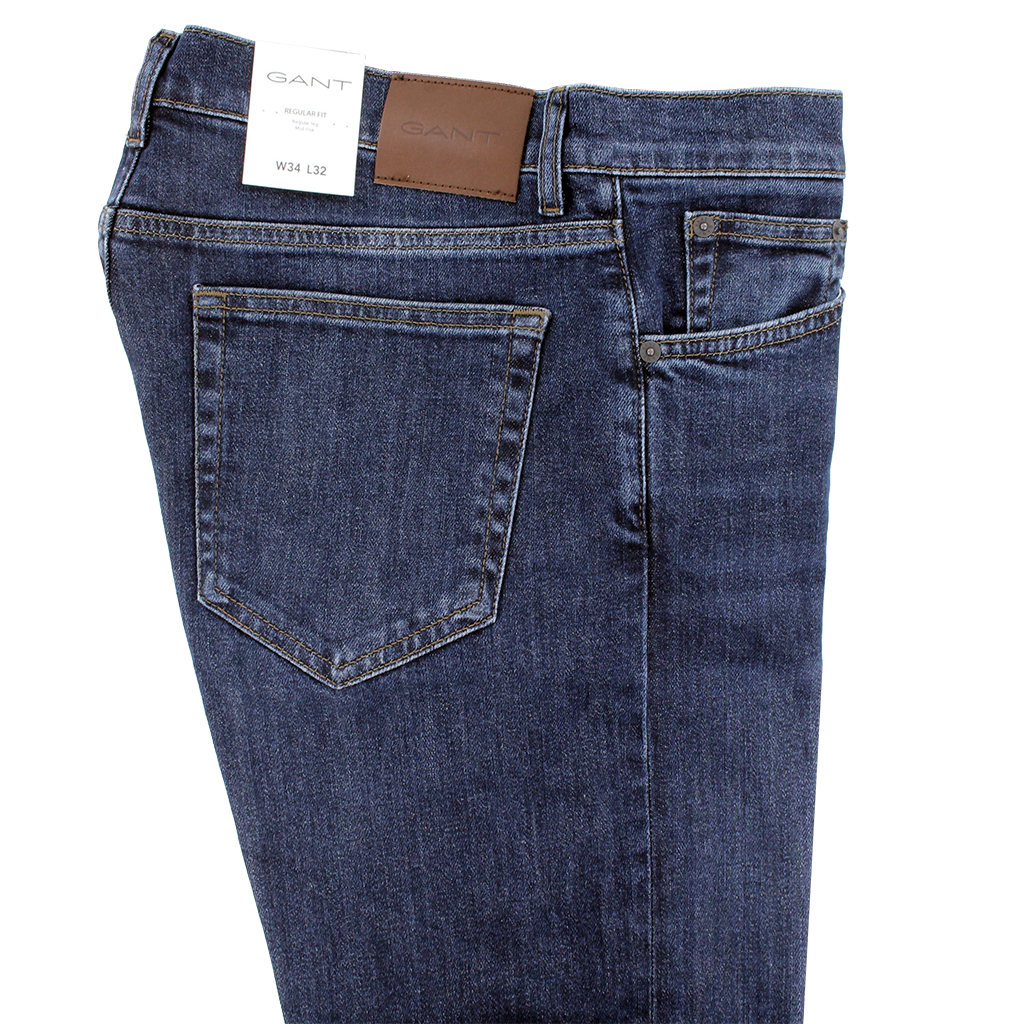 Gant Regular Fit Jeans Dark Blue Worn In Denim