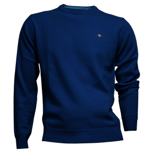 Gant Superfine Lambswool Crew Neck Sweater Blue
