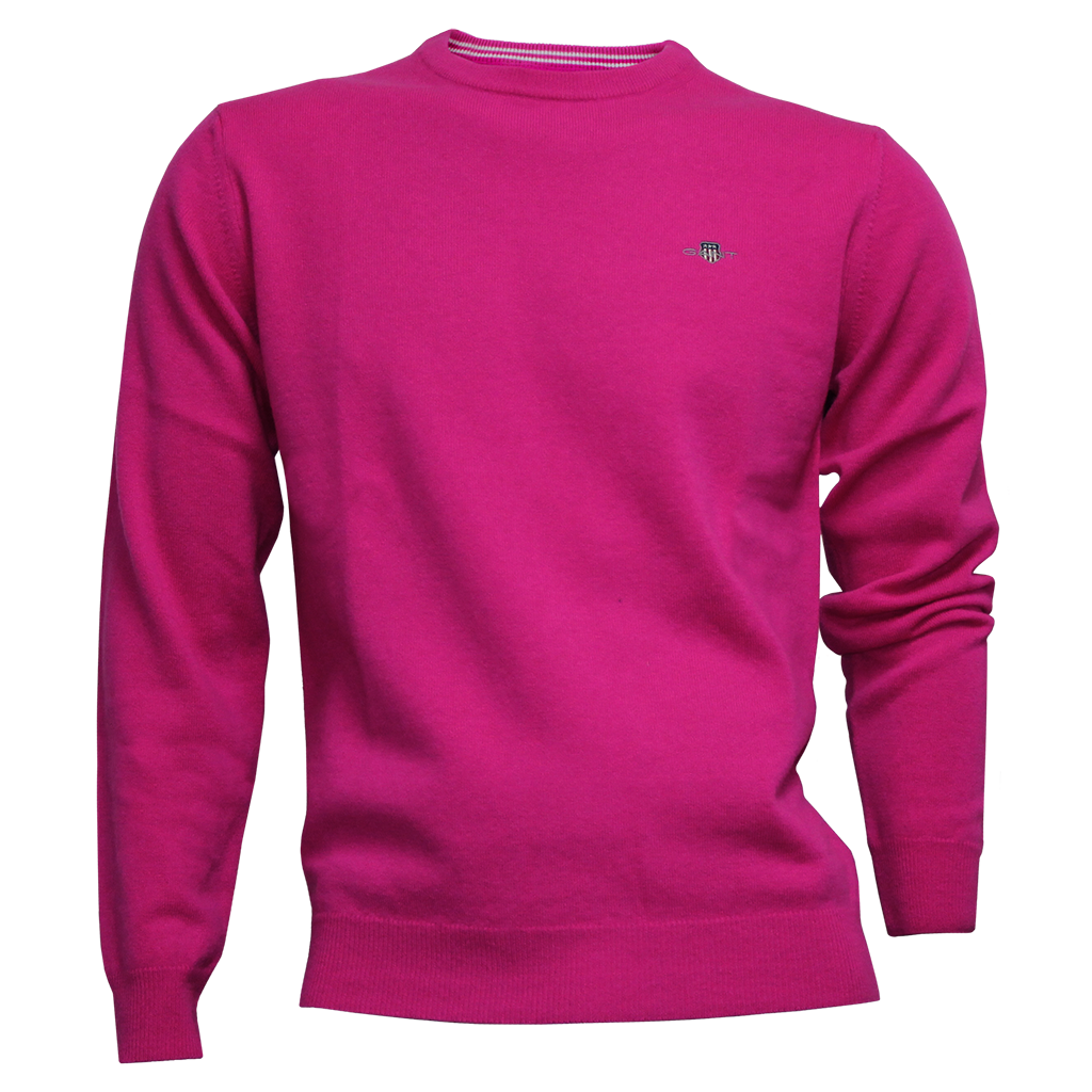 Gant Superfine Lambswool Crew Neck Sweater Pink