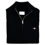 Load image into Gallery viewer, Gant Cable Knit Half Zip Sweater Navy
