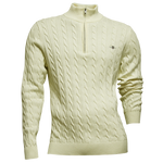 Load image into Gallery viewer, Gant Cable Knit Half Zip Sweater Off White
