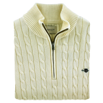 Load image into Gallery viewer, Gant Cable Knit Half Zip Sweater Off White
