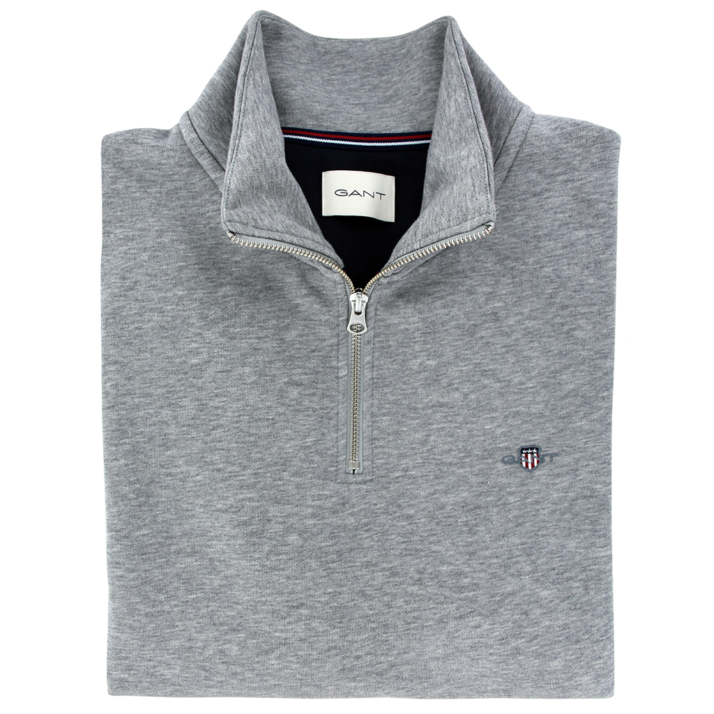 Gant Shield Half Zip Sweatshirt Grey