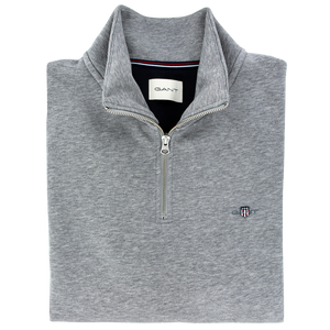 Gant Shield Half Zip Sweatshirt Grey