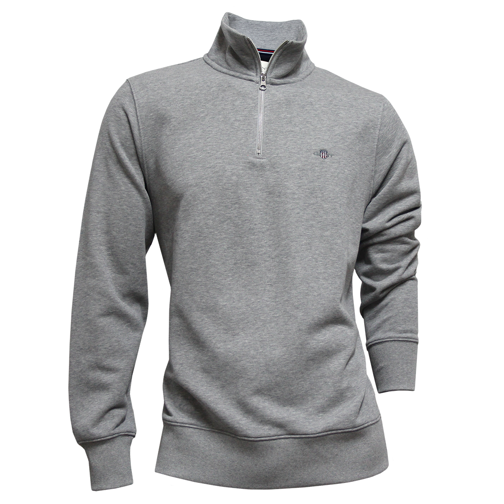 Gant Shield Half Zip Sweatshirt Grey