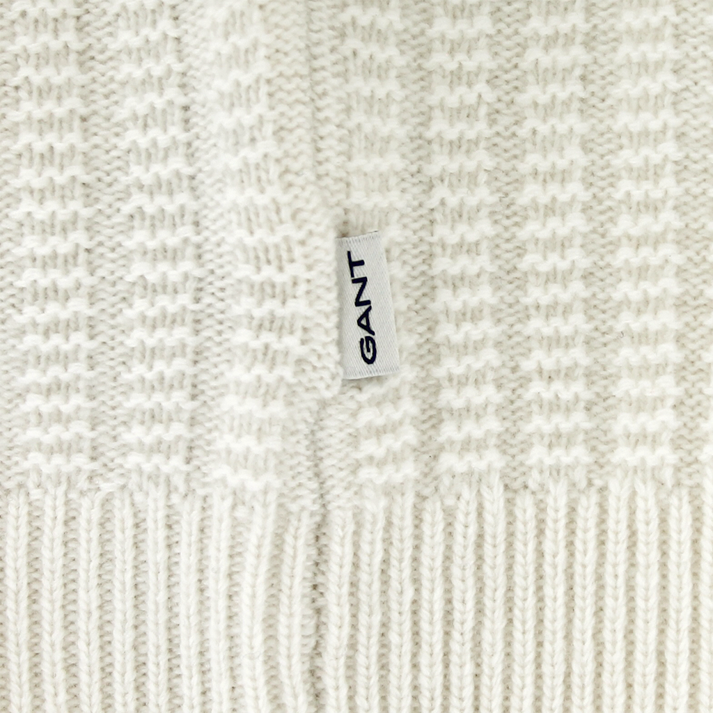 GANT Textured Raglan Knitted Crew Neck Cream - Acheter GANT .