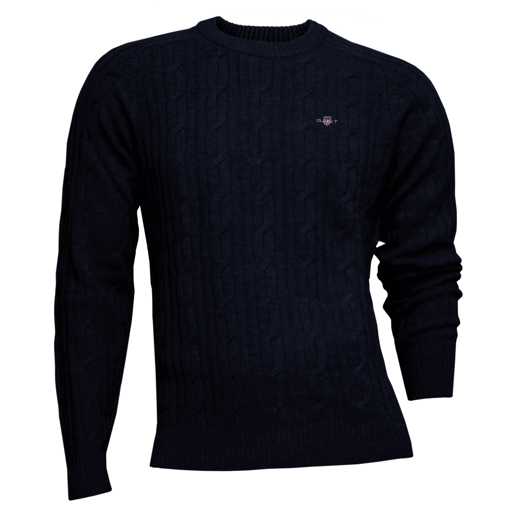 Gant cable 2025 knit jumper navy