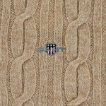 Load image into Gallery viewer, Gant Lambswool Cable Knit Crew Neck Sweater Khaki
