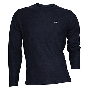 Gant Textured Long Sleeve T-Shirt Navy