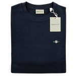 Load image into Gallery viewer, Gant Textured Long Sleeve T-Shirt Navy
