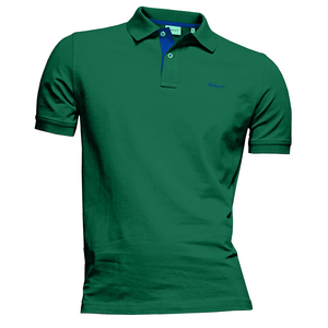 Gant Contrast Collar Pique Polo Shirt Green