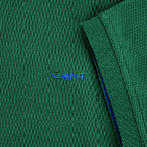 Gant Contrast Collar Pique Polo Shirt Green