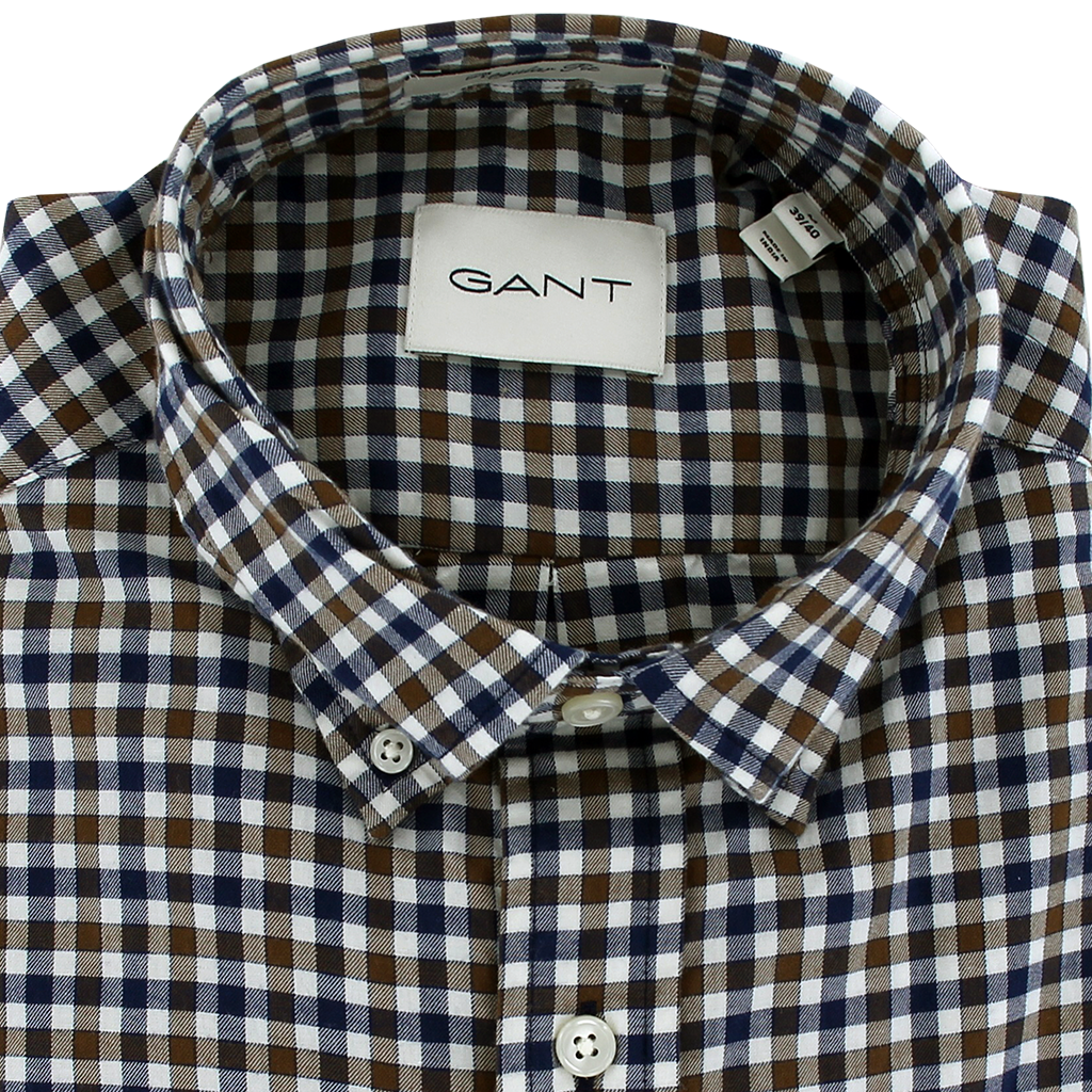 Gant Gingham Light Twill Shirt Brown