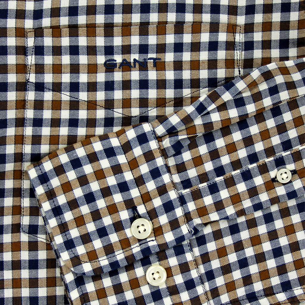 Gant Gingham Light Twill Shirt Brown