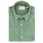 Load image into Gallery viewer, Gant Regular Fit Cotton Linen Short Sleeve Shirt Green
