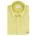 Load image into Gallery viewer, Gant Regular Fit Cotton Linen Short Sleeve Shirt Yellow
