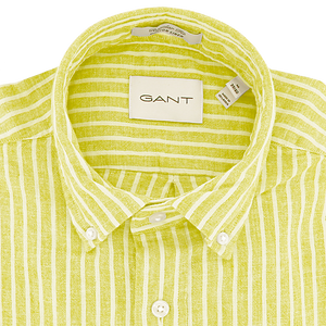 Gant Regular Fit Cotton Linen Short Sleeve Shirt Yellow