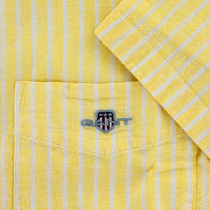 Gant Regular Fit Cotton Linen Short Sleeve Shirt Yellow