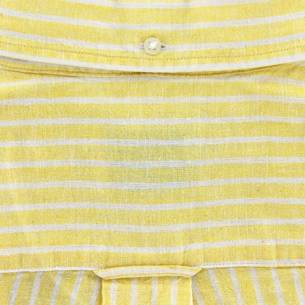 Gant Regular Fit Cotton Linen Short Sleeve Shirt Yellow