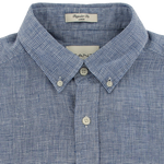 Load image into Gallery viewer, Gant Houndstooth Short Sleeve Shirt Blue
