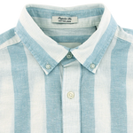 Load image into Gallery viewer, Gant Regular Fit Cotton Linen Short Sleeve Stripe Shirt Blue
