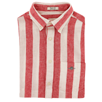 Load image into Gallery viewer, Red Short Sleeve Stripe Shirt
