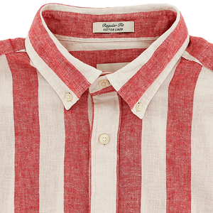 Red Short Sleeve Stripe Shirt