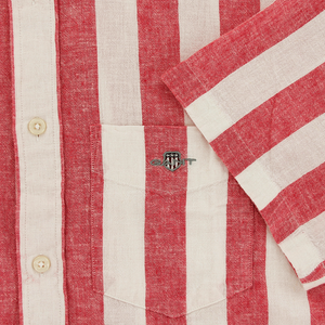 Red Short Sleeve Stripe Shirt