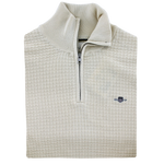 Load image into Gallery viewer, Gant Textured Cotton Half Zip Sweater Cream
