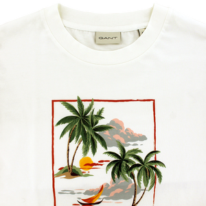 Gant Hawaii Printed T-Shirt Off White