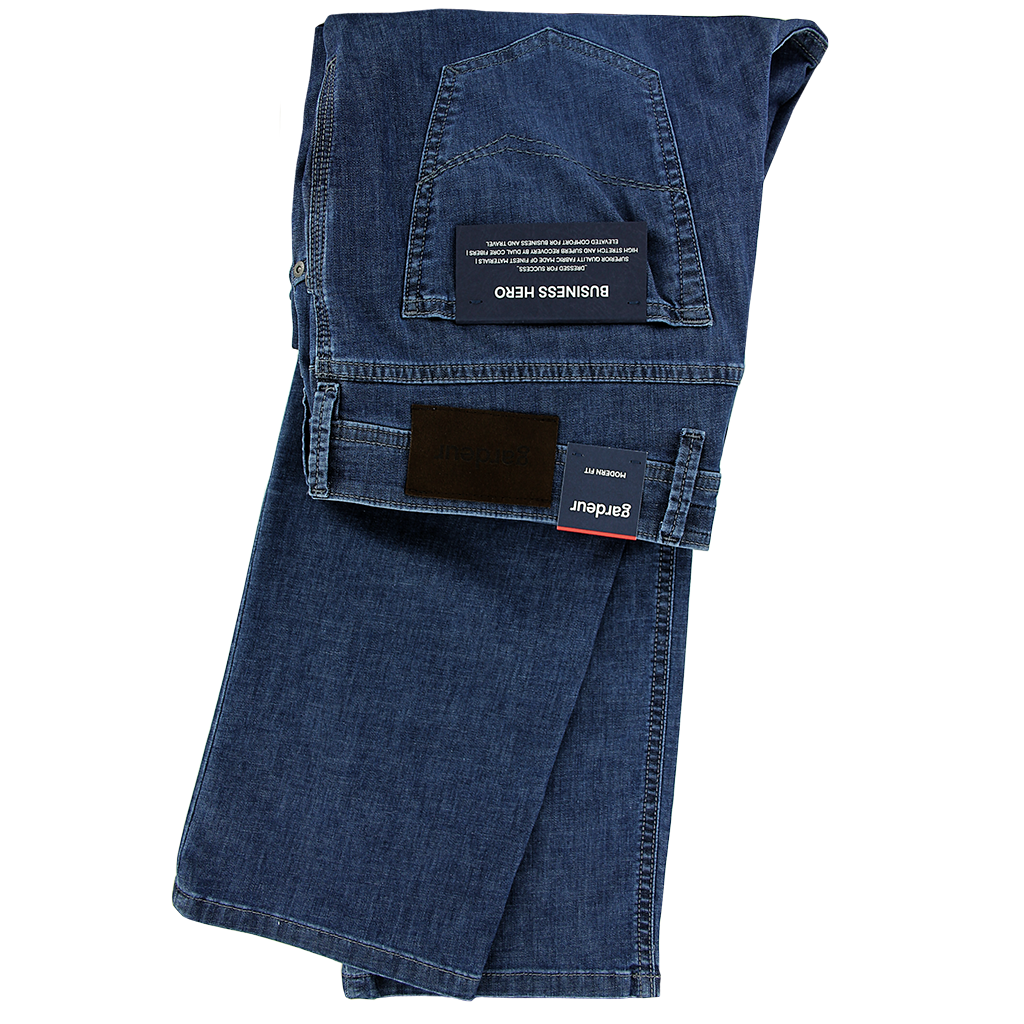 Gardeur Dark Blue Bradley Five Pocket Cotton Jeans Regular Leg