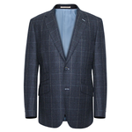 Load image into Gallery viewer, Navy Check Jacket Short Length
