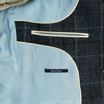 Load image into Gallery viewer, Navy Check Jacket Short Length
