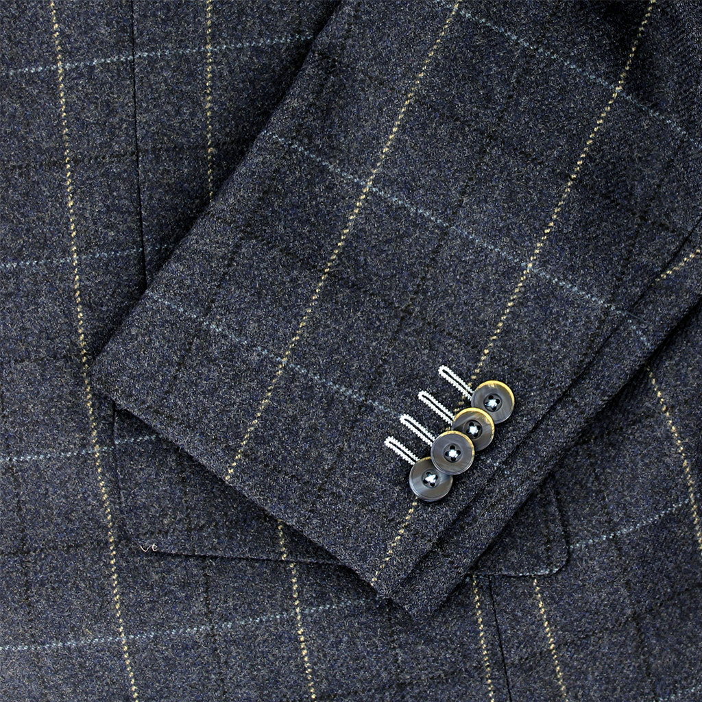 Navy Check Jacket Short Length