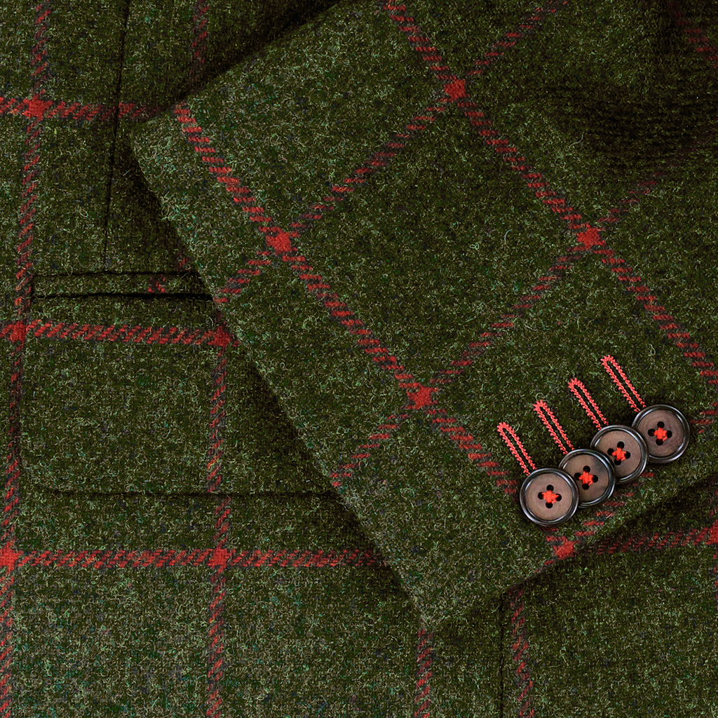 Olive Red Overcheck Jacket