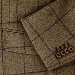 Load image into Gallery viewer, Gurteen Pure Wool Jacket Navy Overcheck Regular Length
