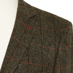 Load image into Gallery viewer, Gurteen Pure Wool Reigate Jacket Wine Overcheck Short Length
