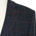 Load image into Gallery viewer, Gurteen Pure Wool Reigate Jacket Red Overcheck Long Length
