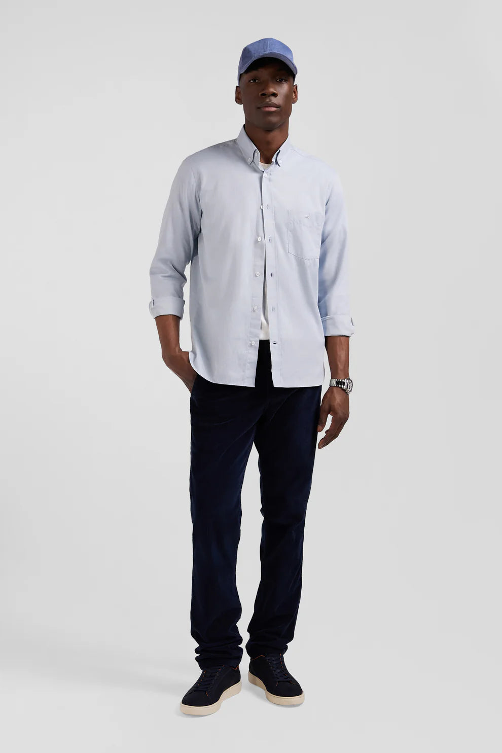 Eden Park Soft Twill Cotton Shirt Blue