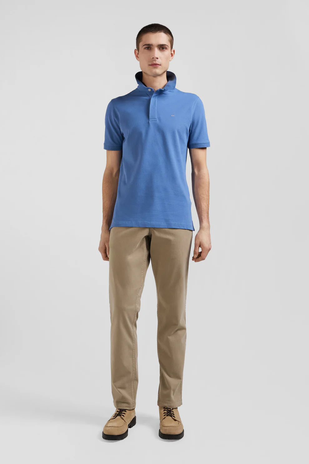 Eden Park Stretch Cotton Polo Shirt Blue