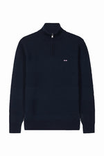 Load image into Gallery viewer, Eden Park Half Zip Two Tone Sweater Navy
