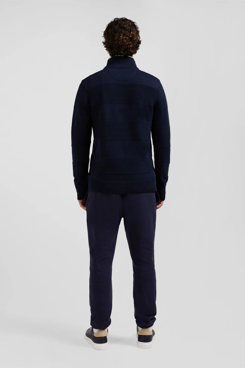 Eden Park Half Zip Two Tone Sweater Navy