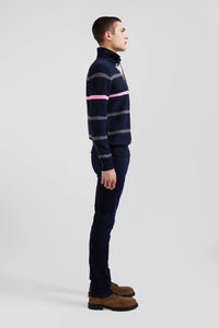 Eden Park Navy Striped Rugby Top Marine