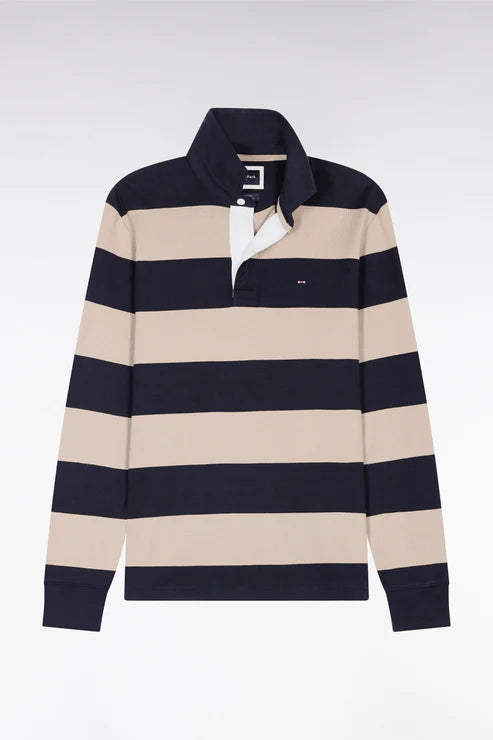 Navy Block Stripe Rugger